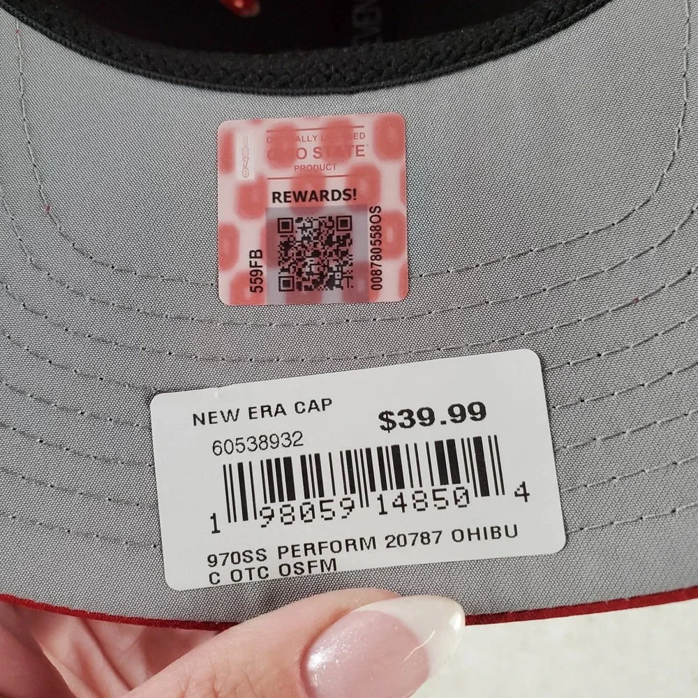 New Era Ohio State Buckeyes Hat 9SEVENTY Red Stretch Snap Trucker Adjustable Hat